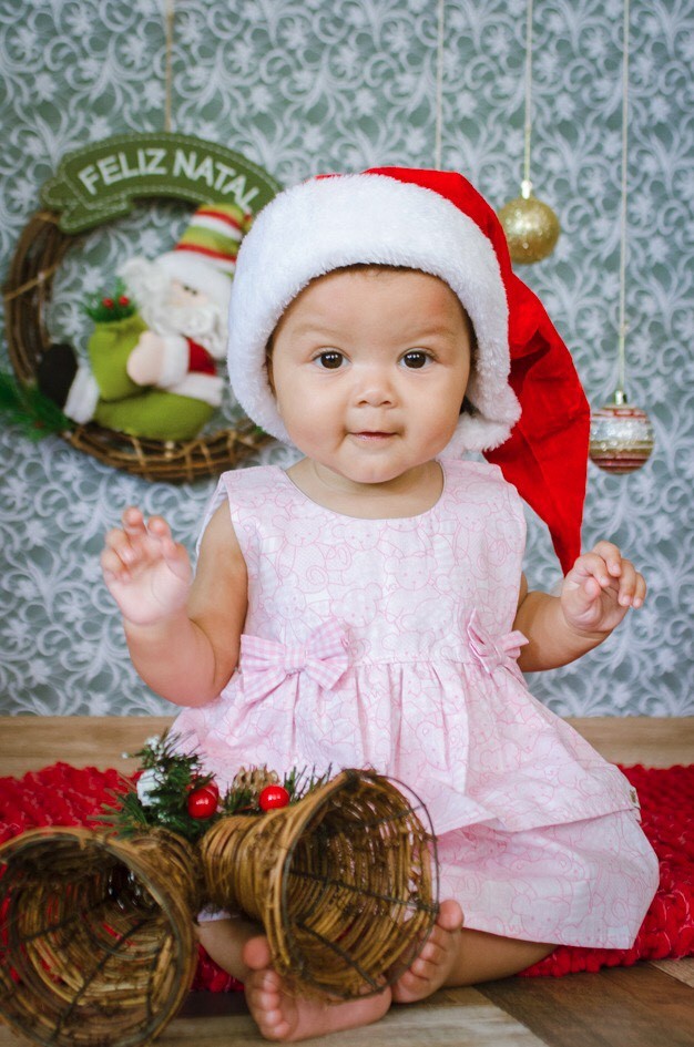 ensaio-infantil-de-natal-bebe-menina-vestido - Edilene Gualberto